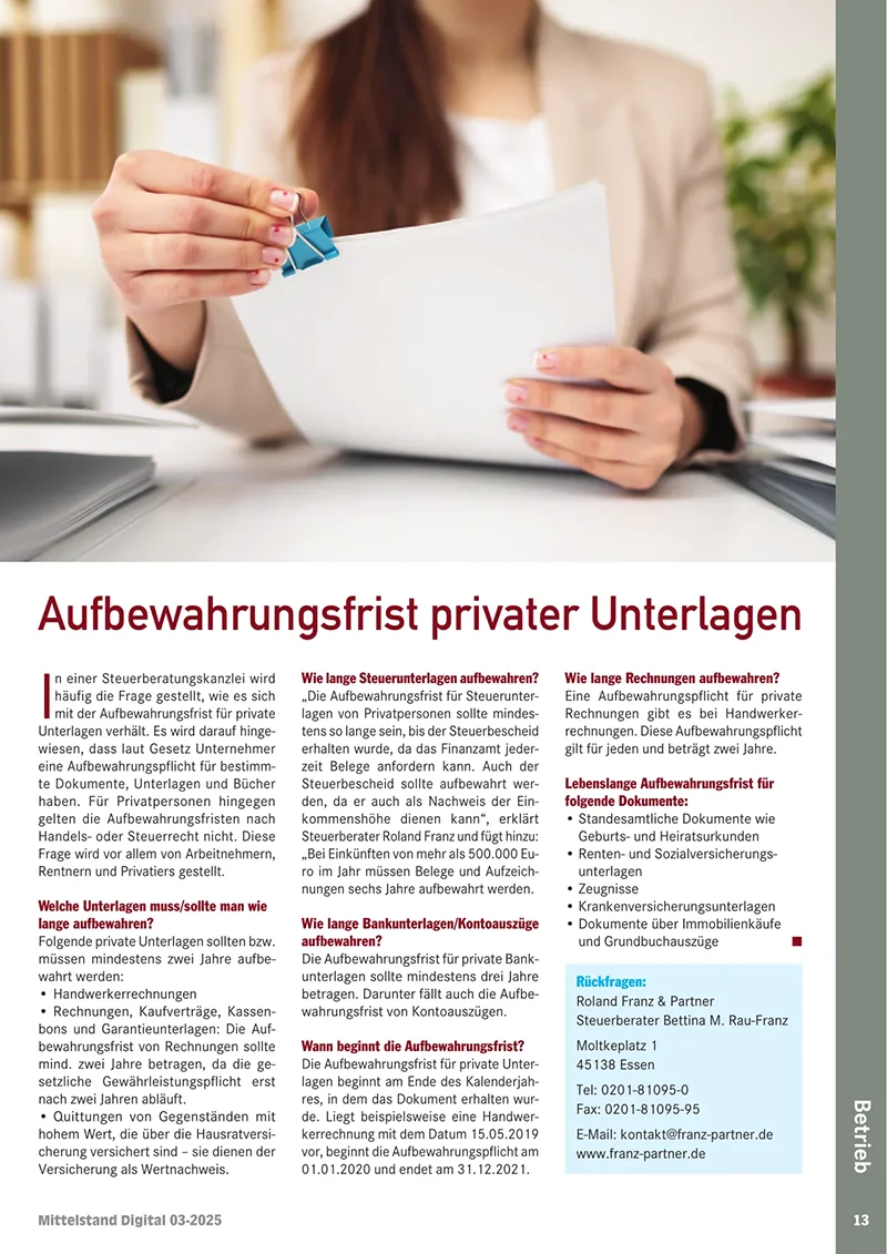 BDS/BVMU Magazin Seite 13