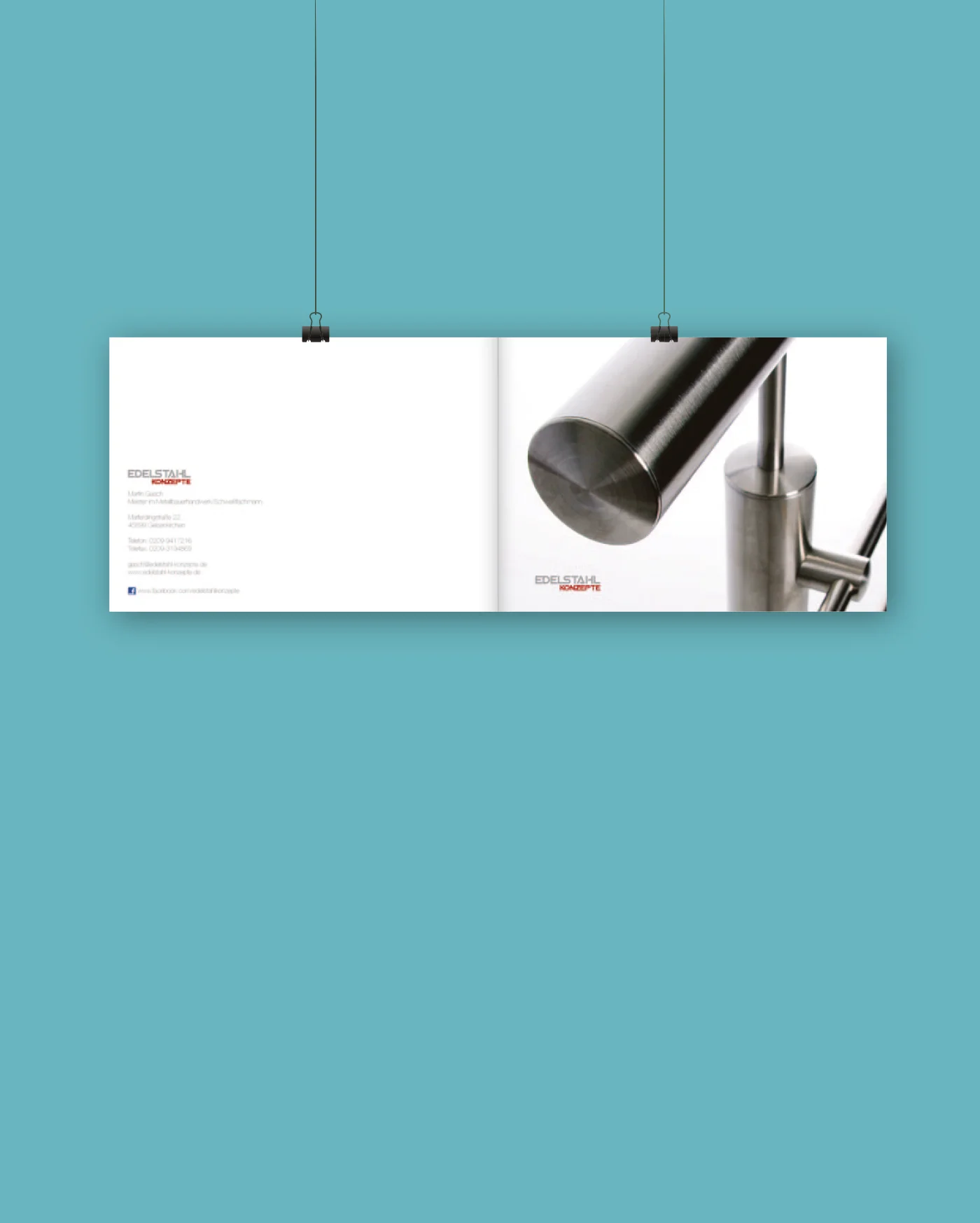 Broschüren-Design für Edelstahl-Konzepte – Layout, Bildsprache, Druckabstimmung (Gelsenkirchen)