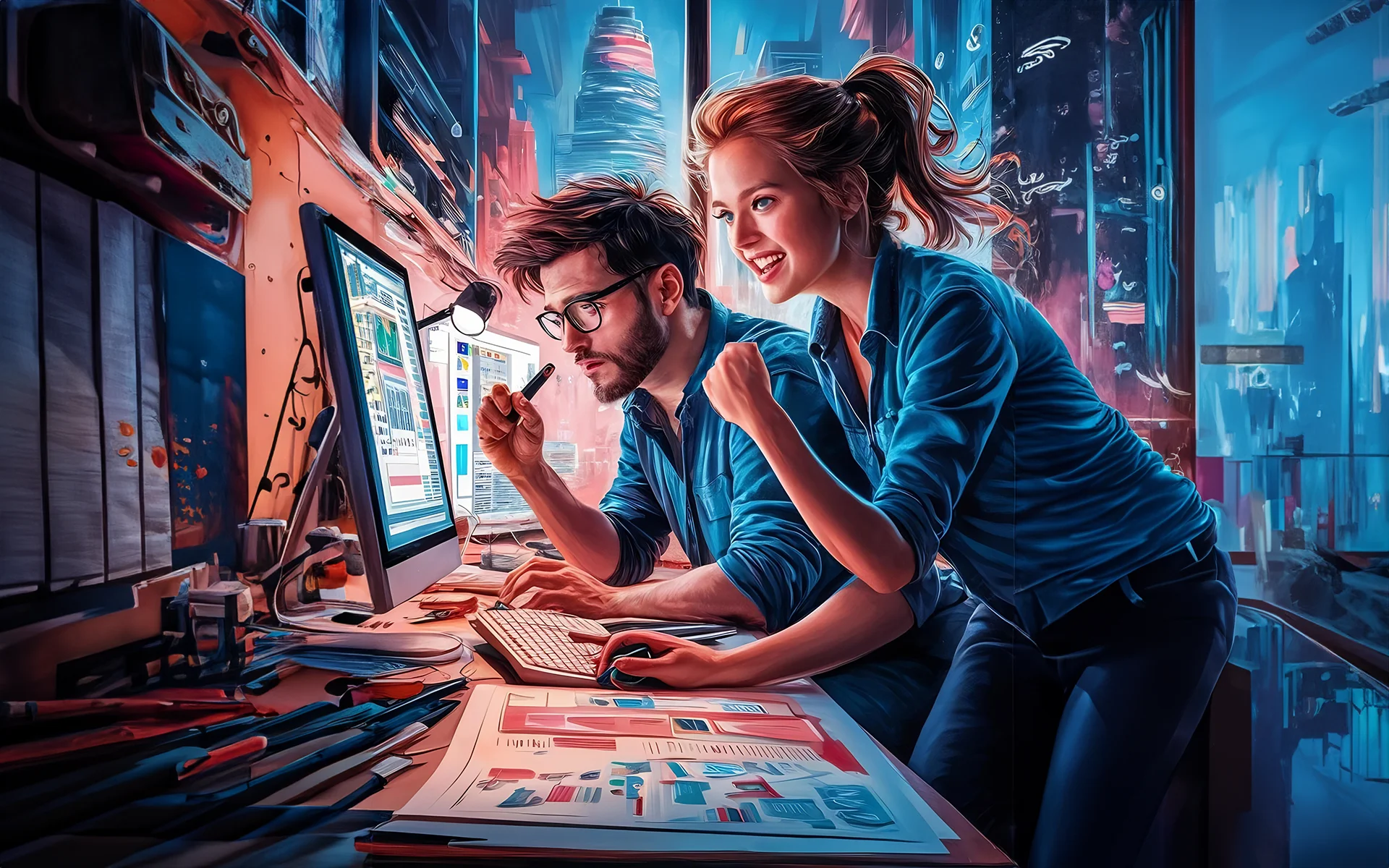 UI-Mockup mit sauberer Typohierarchie, Grid und klarer Button-Führung